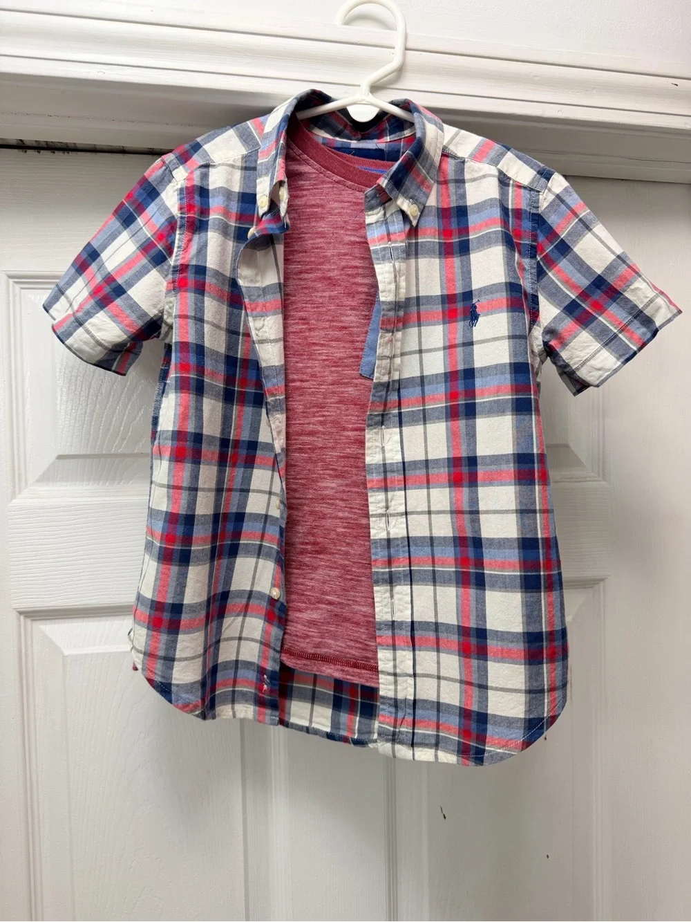 Boys Ralph Lauren Button-Down w/ Kidtopia Red Heather Tee - Classic Casual Set